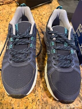 Asics Navy Athletic Shoes with Teal Accents